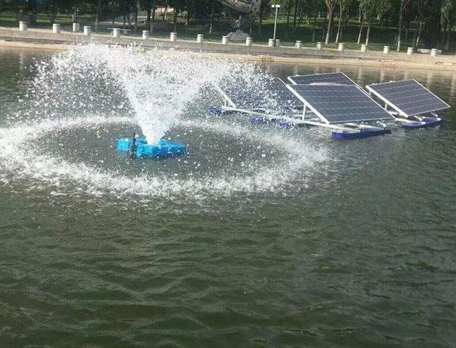 太陽能噴泉曝氣機